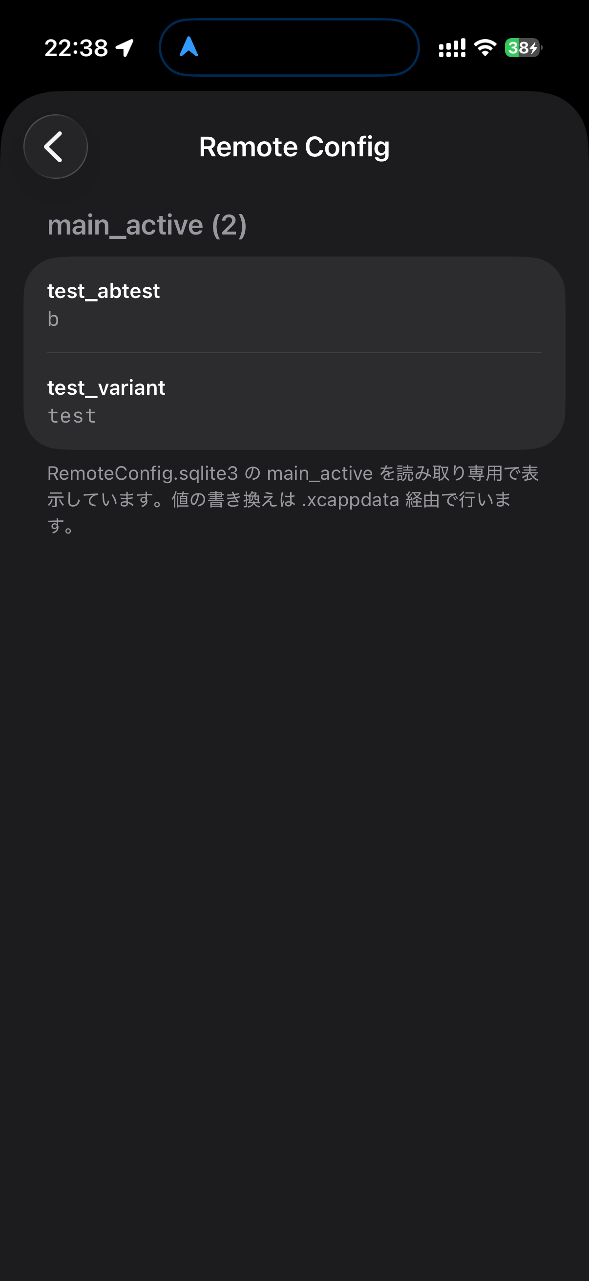 差し替え前。test_abtest は b