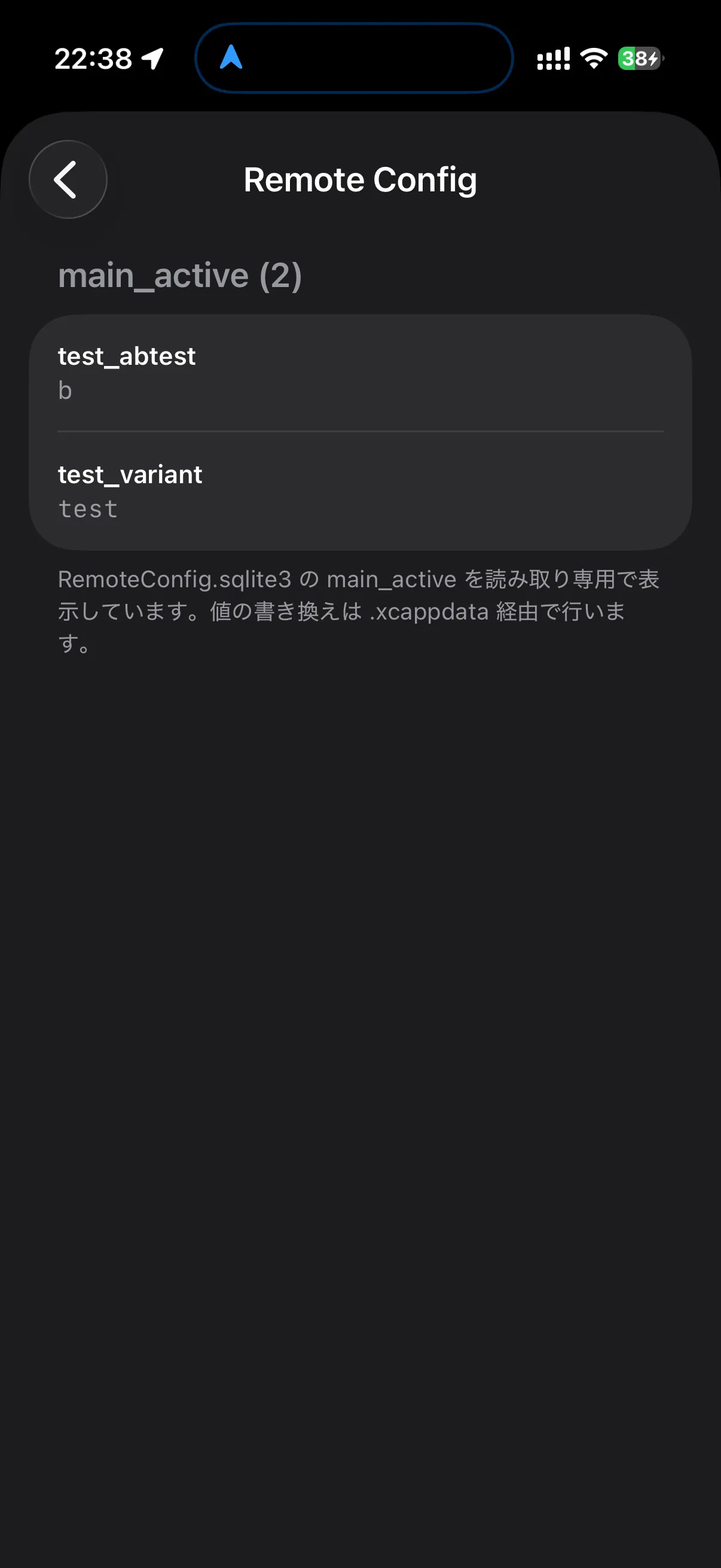 差し替え前。test_abtest は b