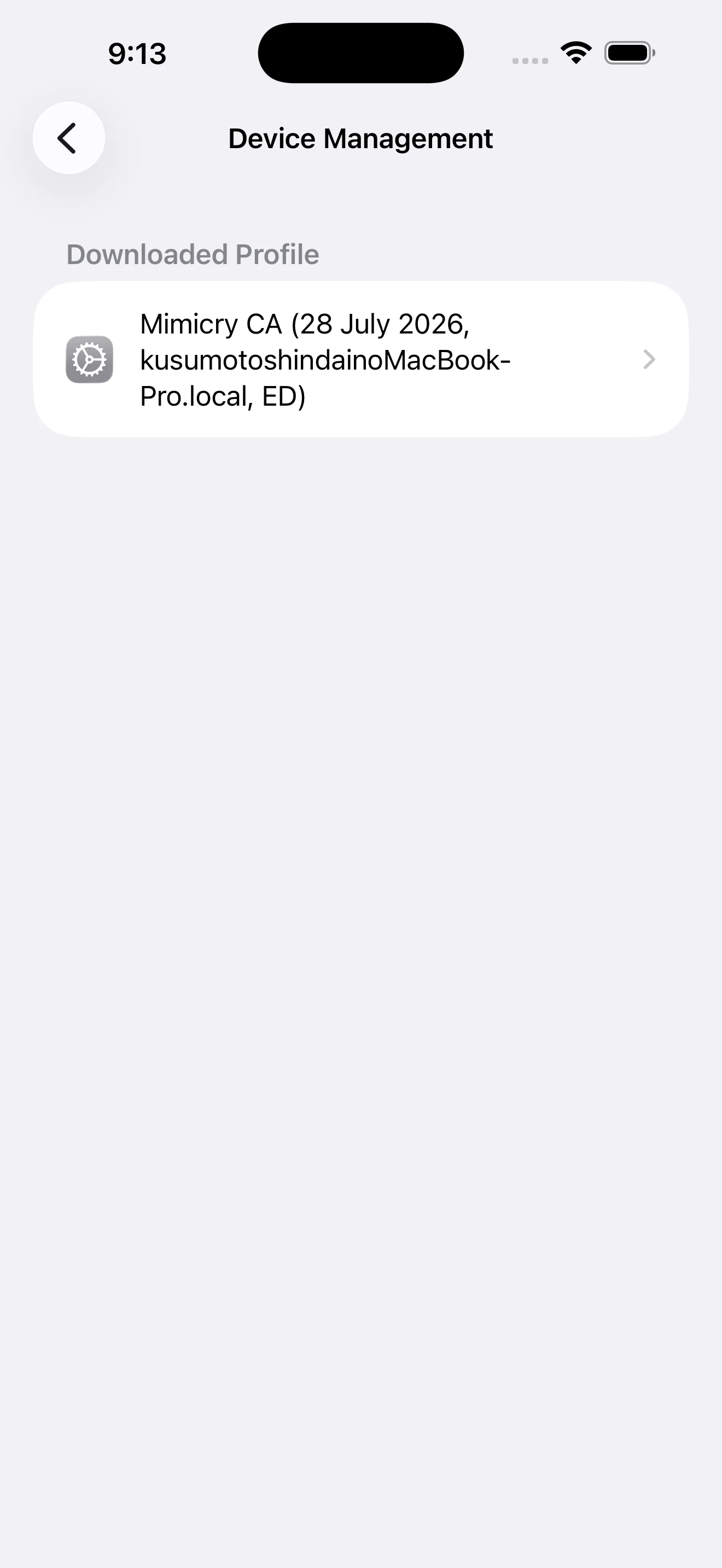 Settings > General > VPN & Device Management > Downloaded Profile